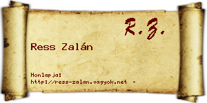 Ress Zalán névjegykártya